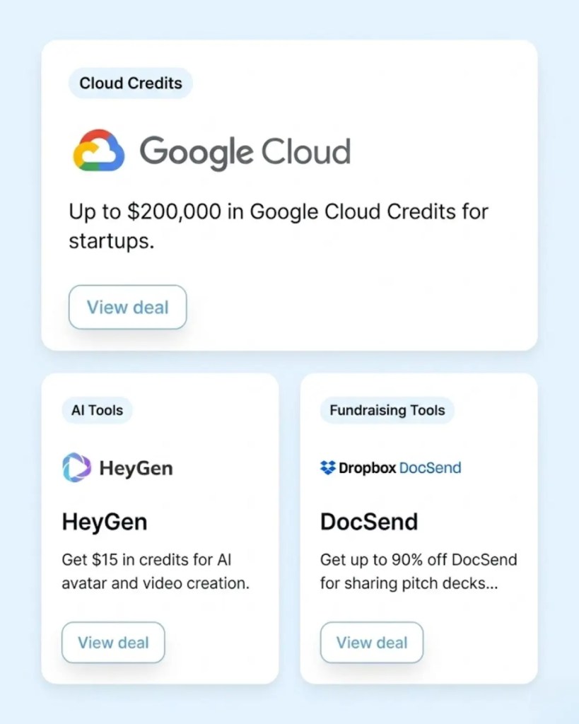 InnMind startup deals preview with Google Cloud credits, HeyGen AI offer, and DocSend fundraising discount for founders