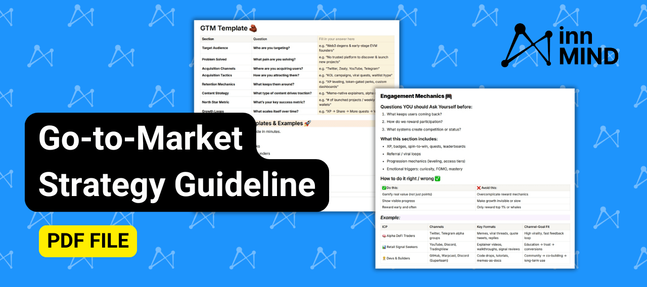 Go-To-Market Strategy Guide and Template cover for Web3, AI, and SaaS startups
